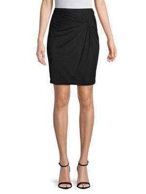 1.state Solid Mesh Ruched Skirt