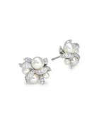 Nadri Willow Faux Pearl And Crystal Stud Earrings