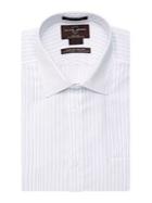 Black Brown Classic-fit Striped Dress Shirt