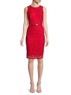 Phase Eight Lace Belted Midi Dress