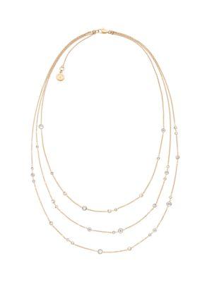 Michael Kors Modern Brilliance Crystal Three-strand Necklace/goldtone