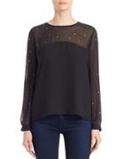 French Connection Studded Chiffon Blouse
