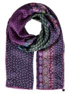 Fraas Patchwork Paisley Silk Wrap Scarf