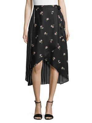 Design Lab Asymmetric Tie-front Midi Skirt