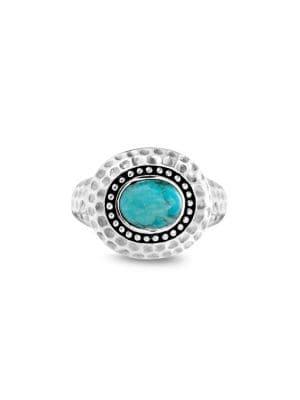 Lord & Taylor 925 Sterling Silver Hammered Cocktail Ring