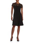 Taylor Lace-accented Fit-and-flare Dress