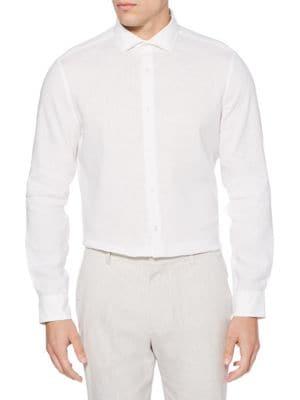 Perry Ellis Slim-fit Linen Shirt