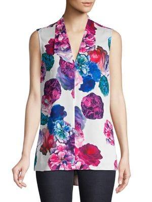 Context Floral V-neck Sleeveless Tunic