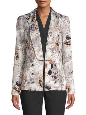 Calvin Klein Floral Open Front Blazer