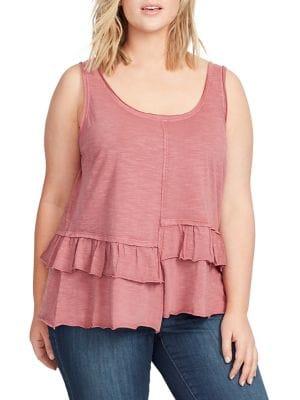 William Rast Plus Sarah Cotton Peplum Tank Top