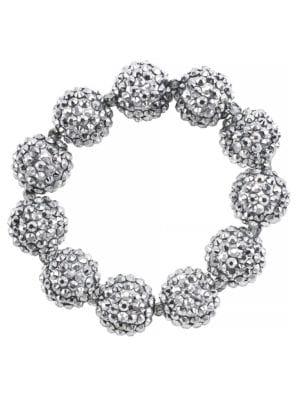 Kenneth Jay Lane Silvertone Glitz Ball Stretch Bracelet