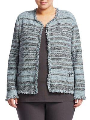 Nic+zoe Plus Striped Tweed Jacket
