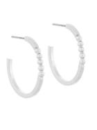 French Connection Small Textured Ball C Hoop Earrings