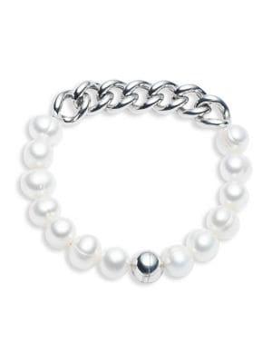 Carolee Essentials 9-10mm Pearl And Chain Magnetic Bracelet