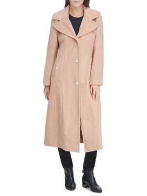 Karl Lagerfeld Paris Single-breasted Maxi Coat