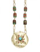 Gerard Yosca Ornate Pearl-accented Medallion Necklace