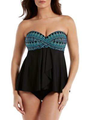 Miraclesuit Gypsy Cadiz Twist Front Flutter Swim Top