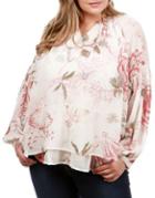 Lucky Brand Plus Floral Layered Blouse