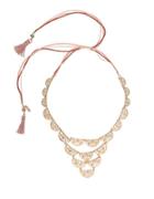 Kensie Lace? Tassel-accented Scalloped Bib Necklace