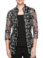 Alex Evenings Two-piece Embroidered Elongated Jacket And Scoopneck Camisole Twinset