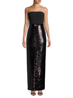 Aidan By Aidan Mattox Strapless Sequin Gown
