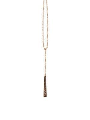 Le Vian Chocolatier 14k Strawberry Gold, Chocolate Diamonds & Vanilla Diamonds Linear Pendant Necklace