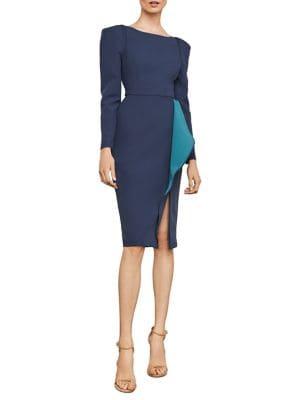 Bcbgmaxazria Ruffle Drape Sheath Dress