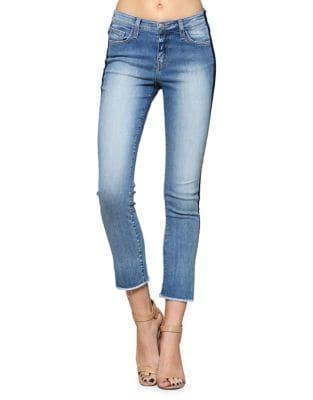 Flying Monkey Racer Side Stripe Cropped Skinny Jeans