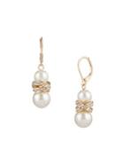 Anne Klein Goldtone, Faux Pearl & Crystal Drop Earrings