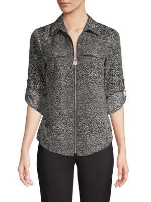 Michael Michael Kors Cheetah-print Full-zip Shirt