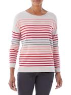 Olsen Berry Love Mixed Stripe Sweater