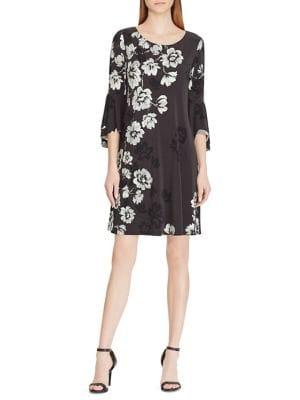 Lauren Ralph Lauren Petite Floral Flutter-sleeve A-line Dress