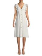 Highline Collective Eyelet Ruffle Button-front Dress