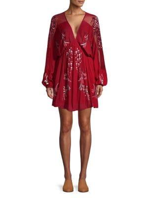 Free People Embroidered Long Sleeve Dress