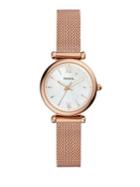 Fossil Carlie Three-hand Rose-goldtone Stainless Steel Bracelet Watch