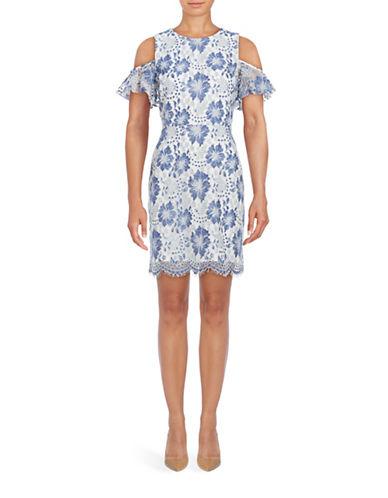 French Connection Antonia Cold-shoulder Floral Lace Dress