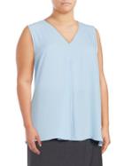 Vince Camuto Plus Solid Sleeveless Blouse