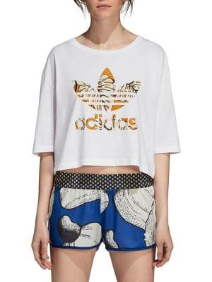 Adidas Originals Graphic Cotton Cropped Tee