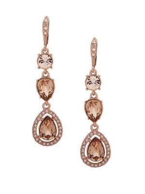 Givenchy Rose-goldplated & Crystal Linear Drop Earrings