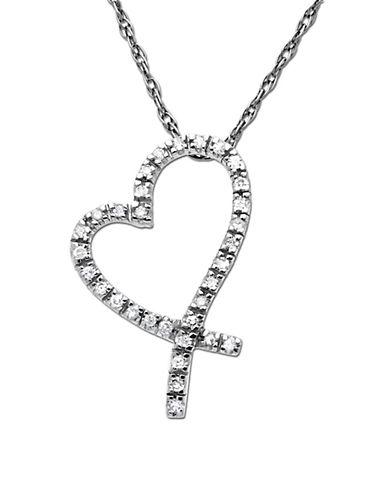Lord & Taylor Diamond Heart Pendant In White Gold