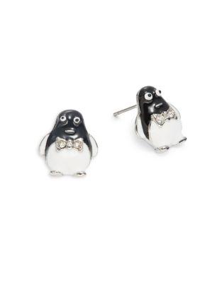 Design Lab Lord & Taylor Christmas Penguin Stud Earrings