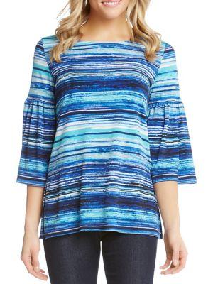 Karen Kane Stripes Flare Sleeve Top