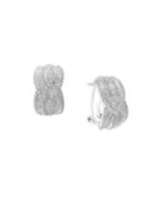 Effy Diamond & Silver Earrings