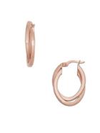 Lord & Taylor 14k Rose Gold Crossover Hoop Earrings