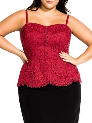 City Chic Plus Strappy Lace Top