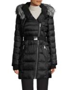 French Connection Faux Fur-trim Hooded Puffer Coat