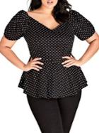 City Chic Plus Sweet Love Peplum Top