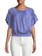 Highline Collective Shirred Jacquard Blouse