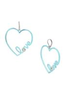 Betsey Johnson Heart Recolors Crystal Heart Drop Earrings