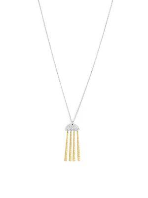 Jessica Simpson Many Moons Two-tone Tassel Pendant Necklace